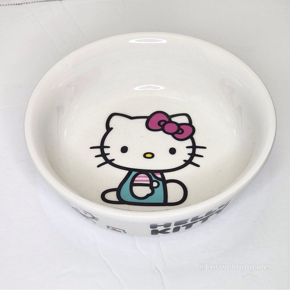HELLO KITTY 🐱 Large Ceramic Pet Feeding Food Dish for pets NEW - Picture 3 of 4